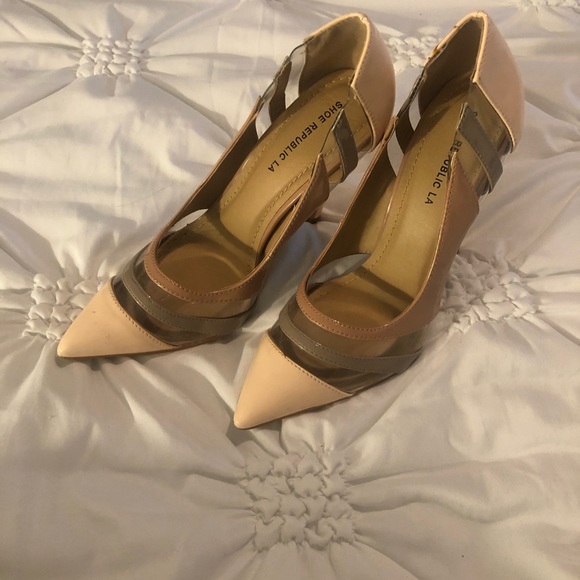 Tri color nude Lucite pumps - Picture 3 of 4